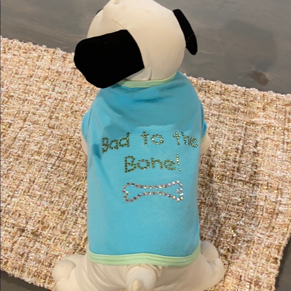 Dog T, Bad to the bone in stones-small. New!